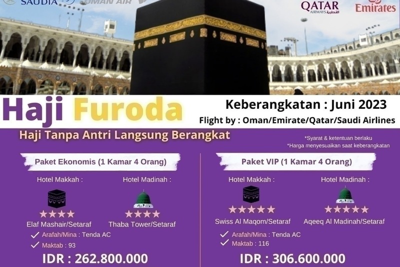 Haji Furoda, Daftar Haji Langsung Berangkat 2023 I Cahaya Kabah Travel Pandeglang I 081219315458