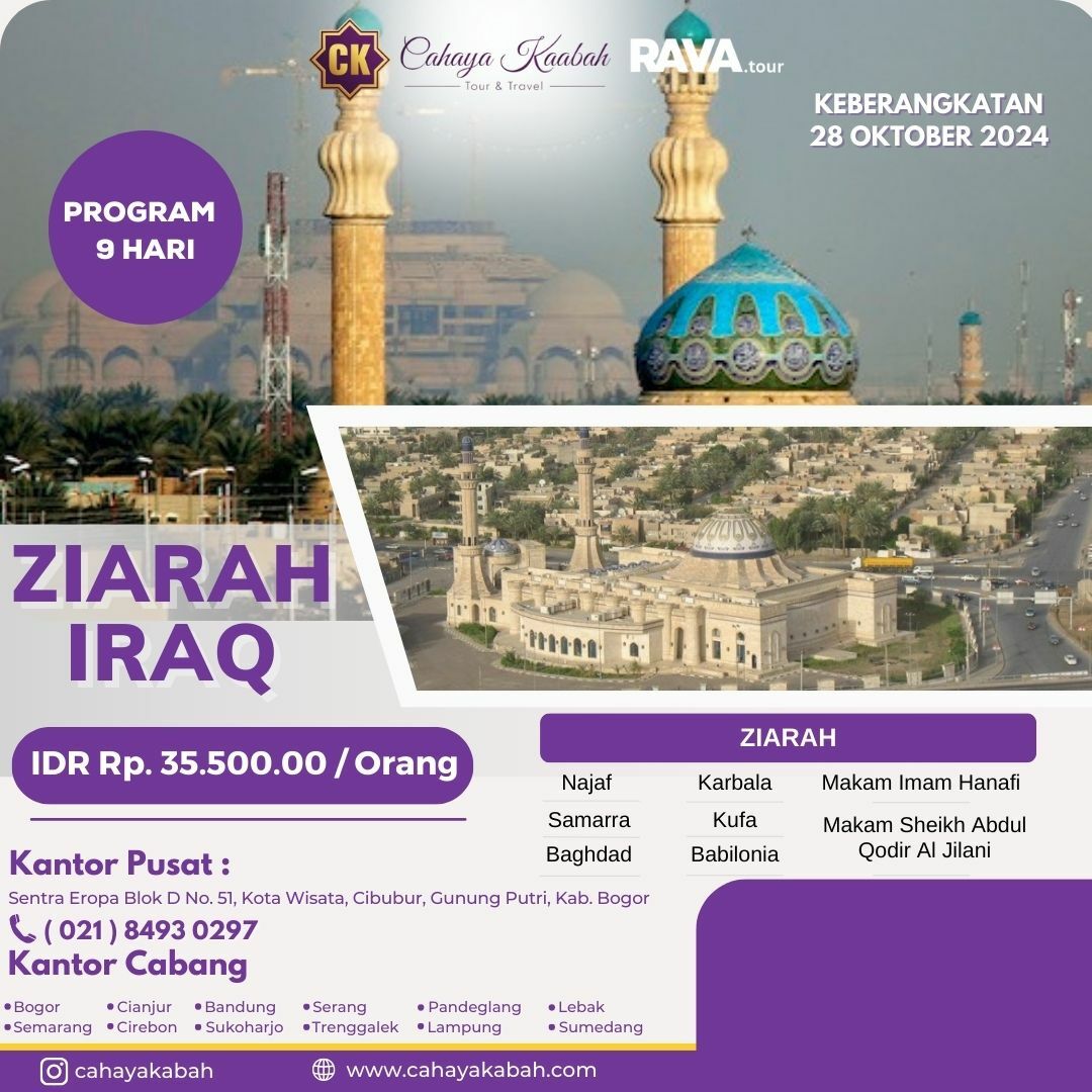 ZIARAH IRAQ UNTUK DAERAH KENDARI | RP. 35.500.000 | 0813-9809-5482 (CUSTOMER SERVICE) ZIARAH IRAQ UNTUK DAERAH KENDARI | RP. 35.500.000 | 0813-9809-5482 (CUSTOMER SERVICE)