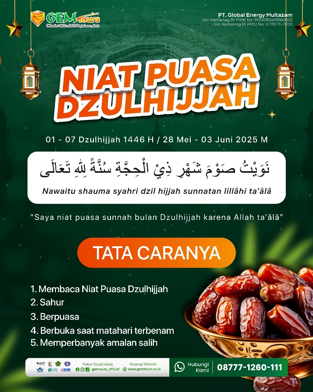 Puasa Dzulhijjah Mau Datang! Yuk Siapin dari Sekarang!