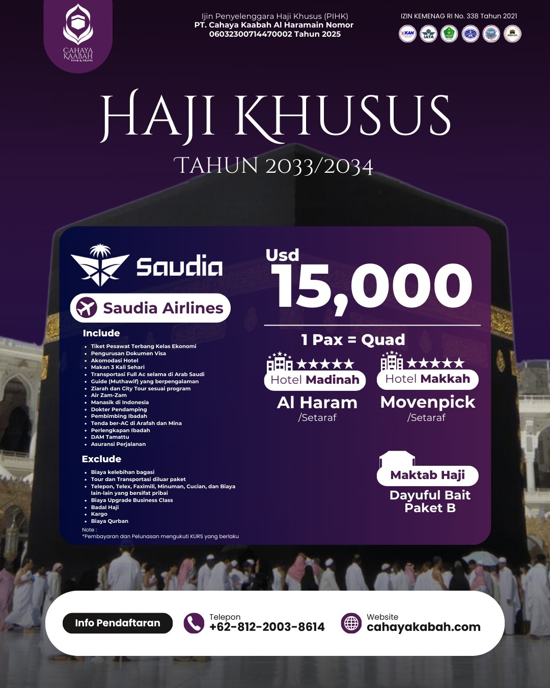 DAFTAR HAJI 2026 CAHAYA KAABAH TRAVEL! TERBAIK DAN TERPERCAYA DI CIBUBUR, KOTA WISATA, DEPOK, BOGOR, BEKASI | 081219315458 DAFTAR HAJI 2026 CAHAYA KAABAH TRAVEL! TERBAIK DAN TERPERCAYA DI CIBUBUR, KOTA WISATA, DEPOK, BOGOR, BEKASI | 081219315458