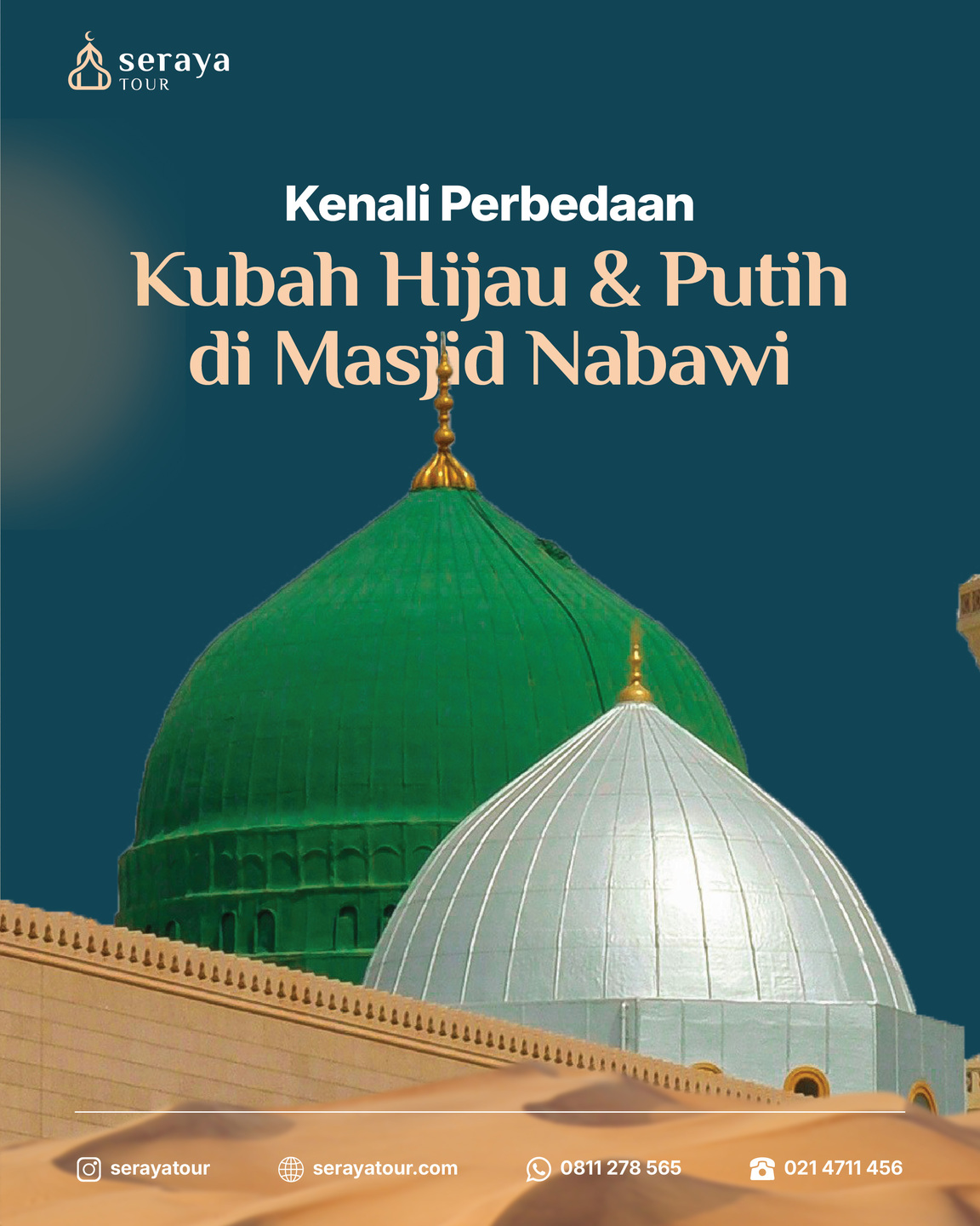 Perbedaan Kubah Hijau dan Putih Masjid Nabawi