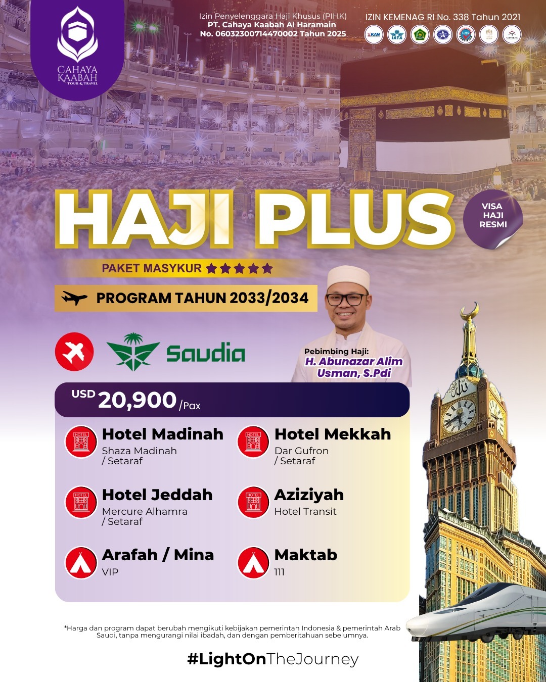 HAJI PAKET MASYKUR 2033/2034 | Bengkulu | Hub 0895 0888 4721 