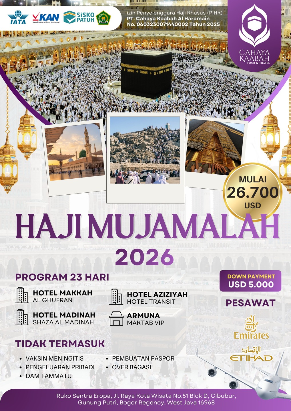Haji Mujamalah 2026 | Undangan Khusus Menuju Baitullah | Cibubur | Hub 0895 0888 4721  