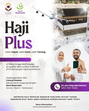 HAJI PLUS DP RP.0 ATAU $ 5000, DAPAT NOMOR PORSI RESMI KEMENHAJ | CAHAYA KAABAH CIBUBUR, BOGOR, DEPOK, BEKASI TELP 085129077031
