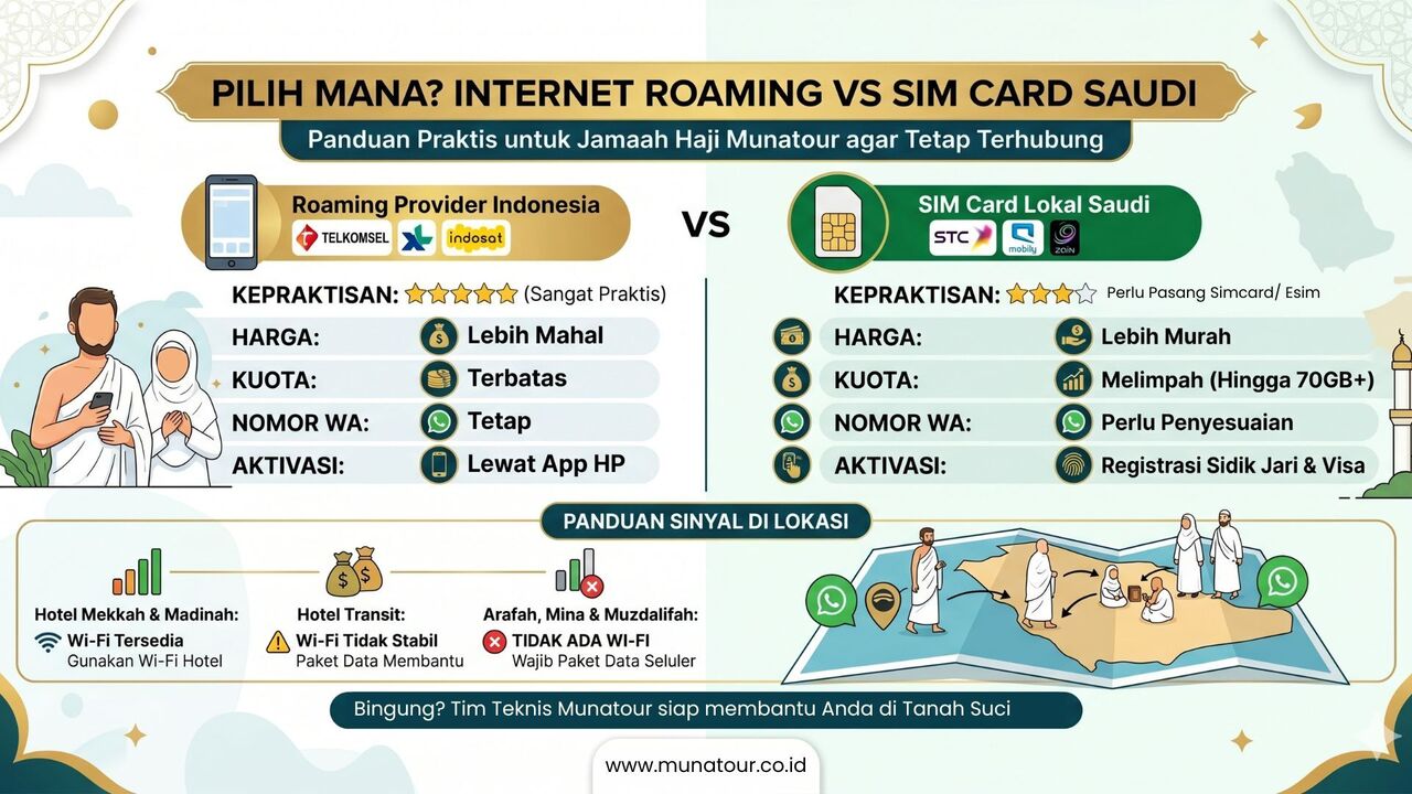 Paket Internet Haji & Roaming 2026: pilih Kartu STC vs Roaming
