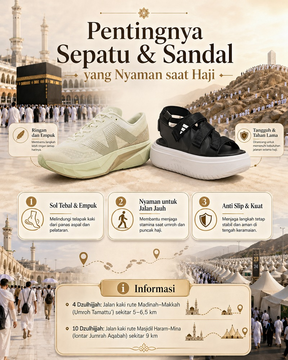 Jalan Kaki Belasan Kilometer Saat Haji? Ini Kriteria Sepatu yang Wajib Jamaah Haji Bawa!