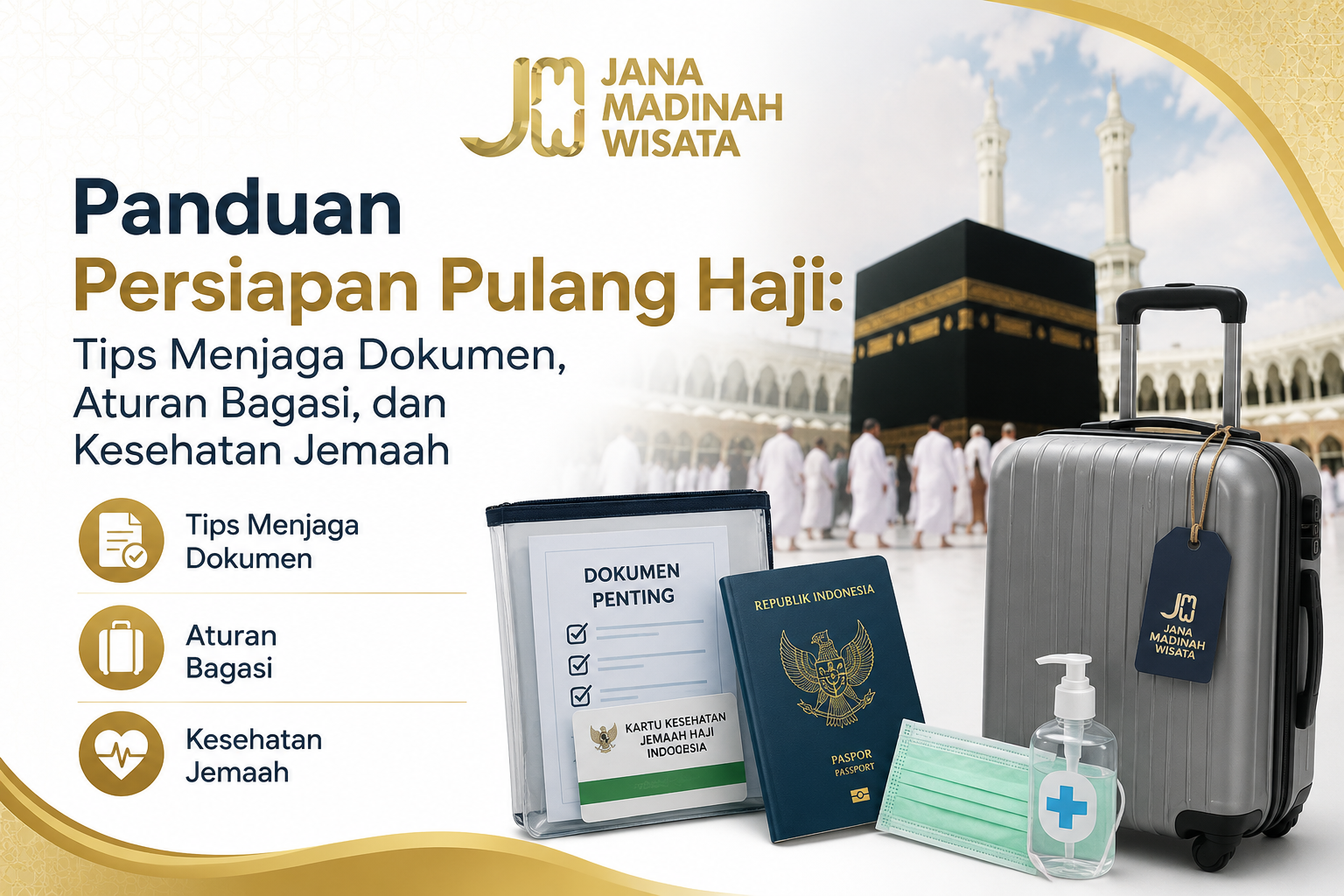 Panduan Persiapan Pulang Haji: Tips Menjaga Dokumen, Aturan Bagasi, dan Kesehatan Jemaah Panduan Persiapan Pulang Haji: Tips Menjaga Dokumen, Aturan Bagasi, dan Kesehatan Jemaah