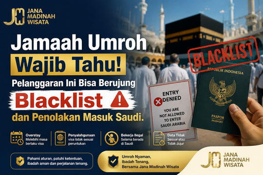 Jamaah Umroh Wajib Tahu! Pelanggaran Ini Bisa Berujung Blacklist dan Penolakan Masuk Saudi 
