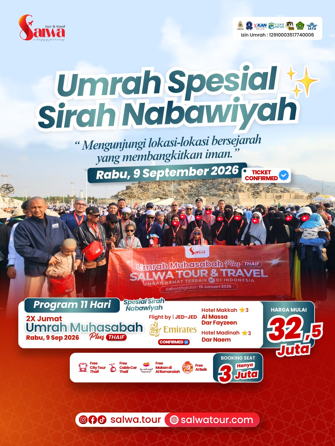 Flyer Umrah Spesial Sirah Nabawiyah 9 September 2026