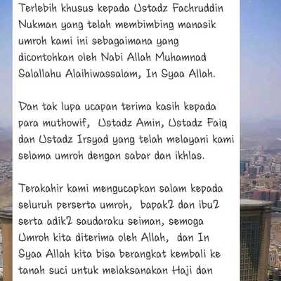 testimonial group keberangkatan Maret 2019 bersama ustadz Fachrudin Nu'man 5