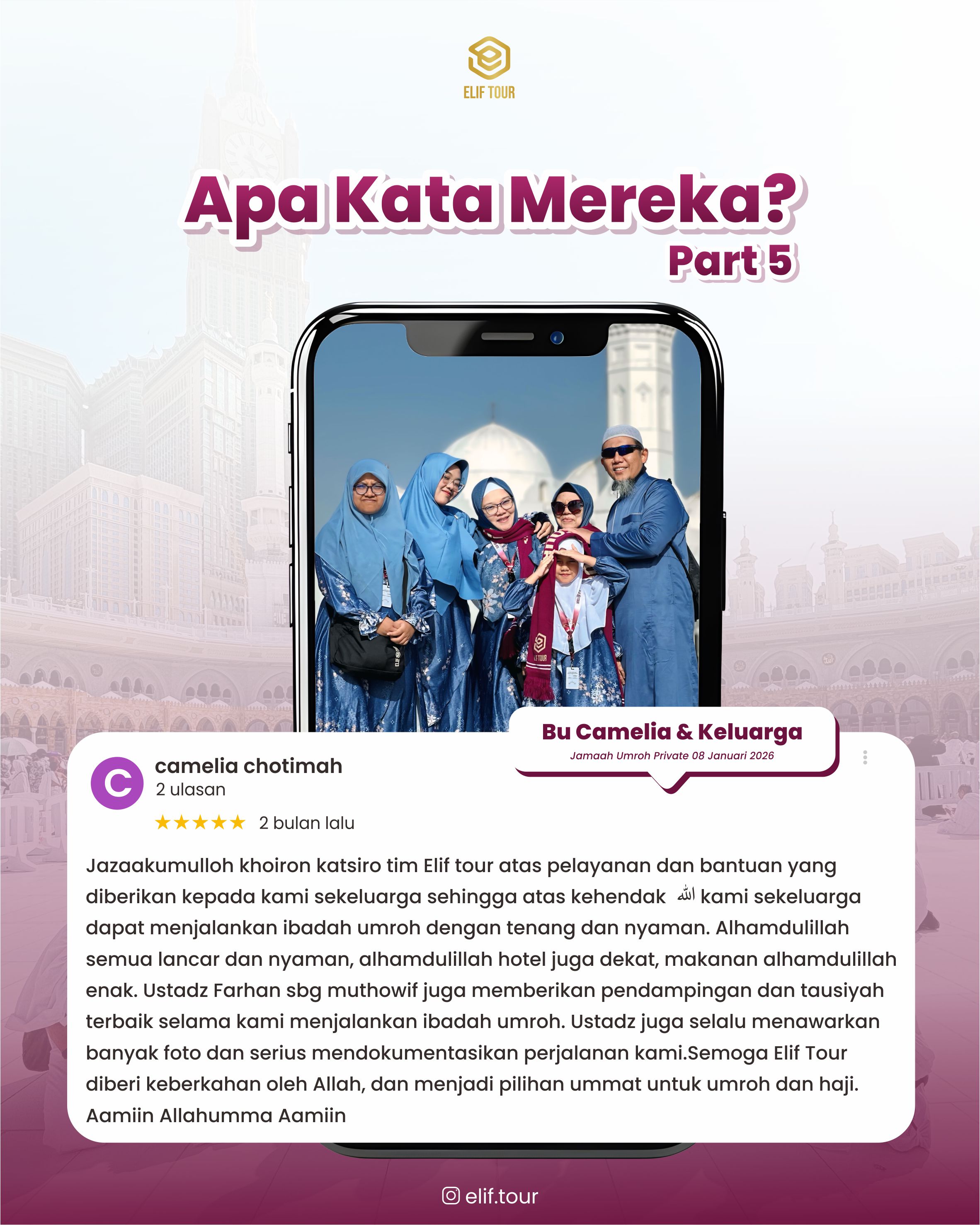 BU CAMELIA & KELUARGA - JAMAAH UMRAH 08 JANUARI 2026
