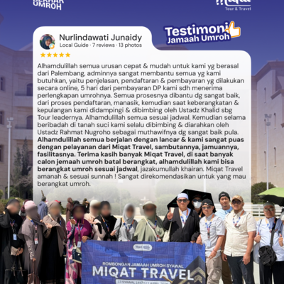 Testimoni jamaah Miqat Tour & Travel