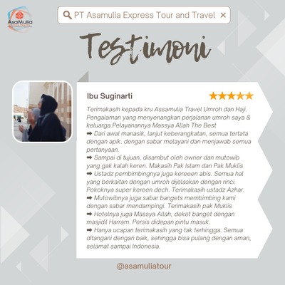 TESTIMONI JAMAAH BU SUGINARTI