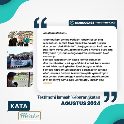 Testimoni Jamaah Umrah Agustus 2024