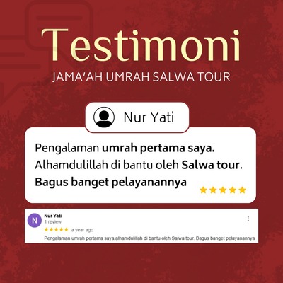 Umrah pertama ibu nur yati langsung dapat pelayanan maksimal dari salwa tour