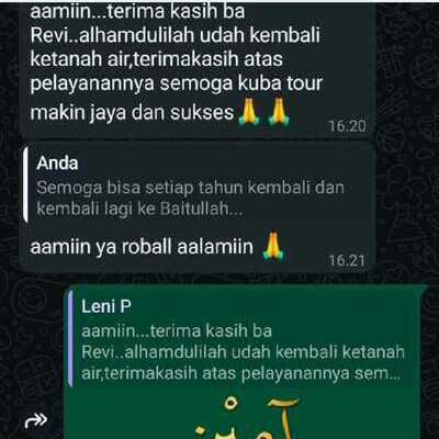 Testimoni jama'ah KUBA TOUR TRAVEL 