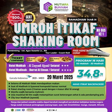 UMROH ITIKAF 20 MARET 2025 SHARING ROOM BUS 1