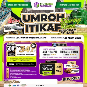 UMROH ITIKAF 21 MARET 2025 SHARING ROOM BUS 3