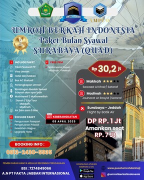 PAKET UMROH 9 HARI SURABAYA APRIL 2025 - PROMO SYAWAL