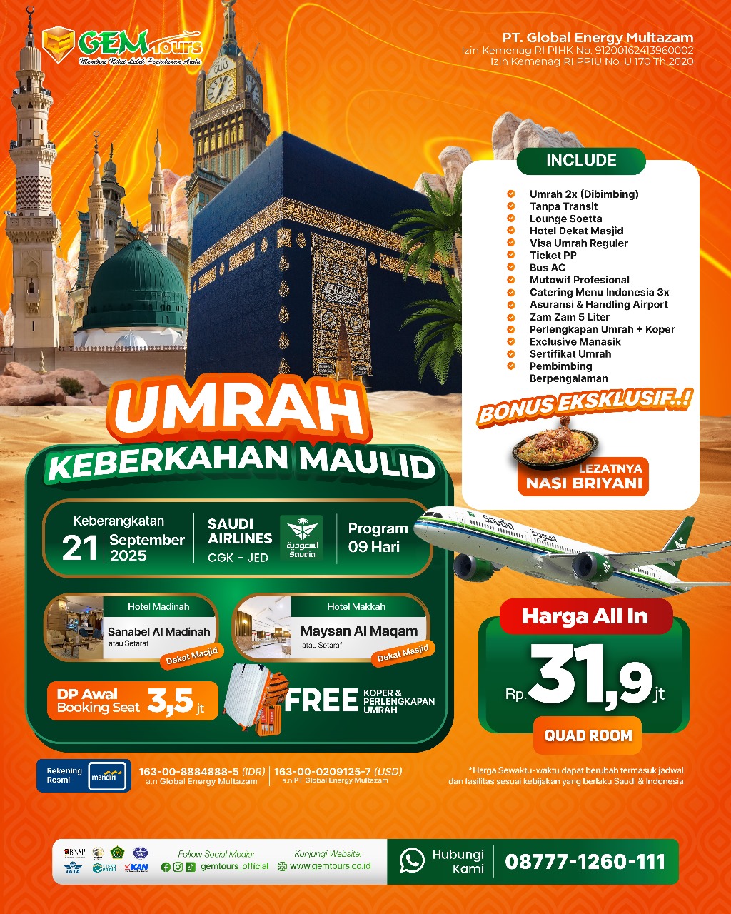 20 SEPTEMBER 2025 " UMRAH MAULID NABI "