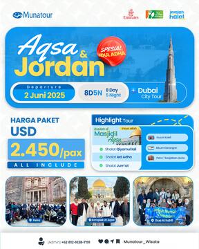 Ziarah Aqsha & Tour Jordan Plus Dubai