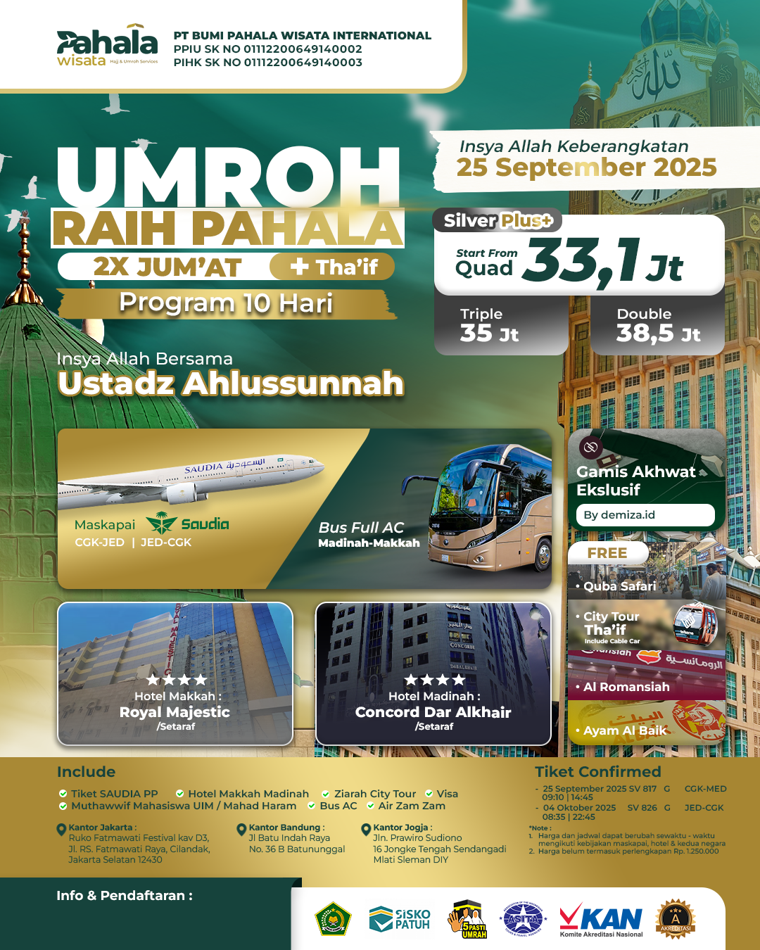 UMROH RAIH PAHALA 2X JUMAT + THA’IF (25 September)