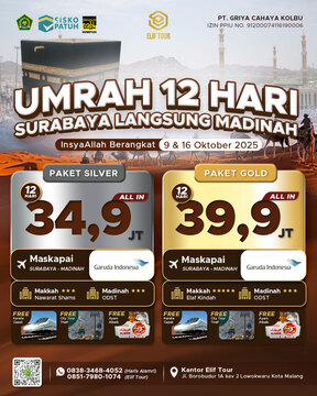 UMRAH 12 HARI OKTOBER SURABAYA LANGSUNG MADINAH