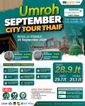 UMRAH SPESIAL 25 SEPTEMBER 2025 PLUS THAIF