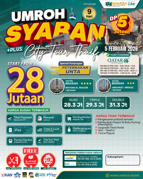 PAKET UMROH (SYABAN) 05 FEBRUARI 2026