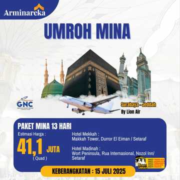 PAKET UMROH MINA 15 JULI 2025 ARMINAREKA
