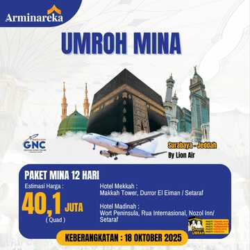 PAKET UMROH MINA 18 OKTOBER 2025 ARMINAREKA
