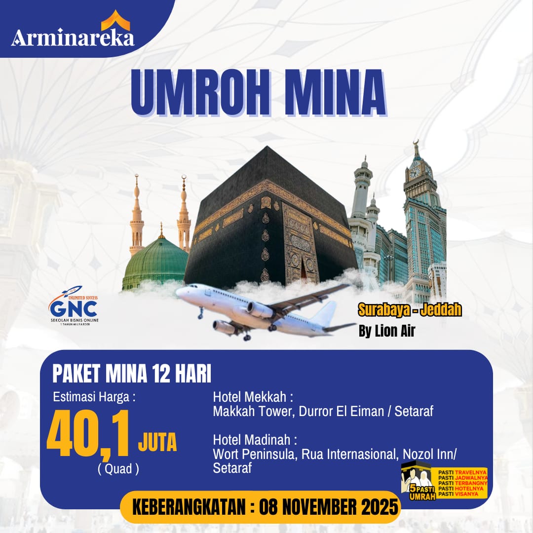 PAKET UMROH MINA 8 NOVEMBER 2025 ARMINAREKA