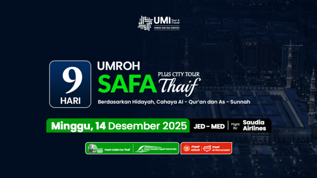  UMROH PLUS THAIF 9 HARI PAKET SAFA 14 DESEMBER 2025