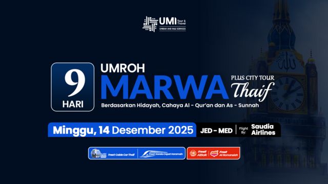  UMROH PLUS THAIF 9 HARI PAKET MARWA 14 DESEMBER 2025
