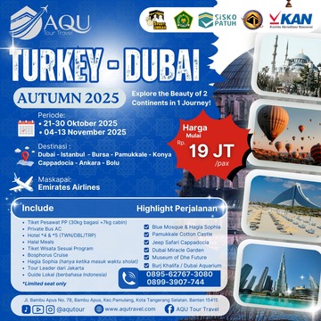 TOUR TURKI + DUBAI AUTUMN 2025