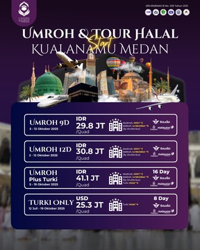 UMROH 9 HARI START KUALANAMU MEDAN 2025