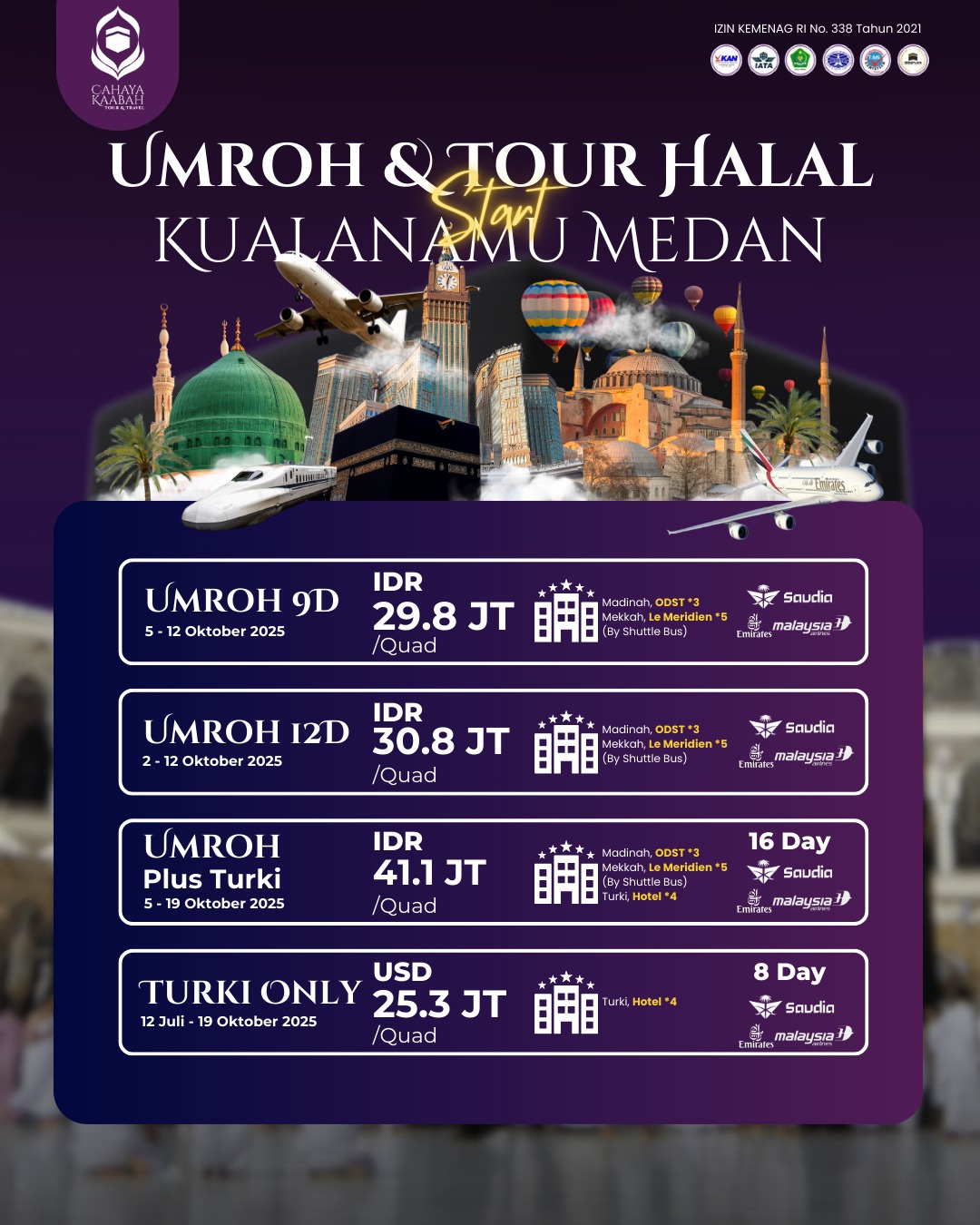 UMROH 12 HARI START KUALANAMU MEDAN 2025