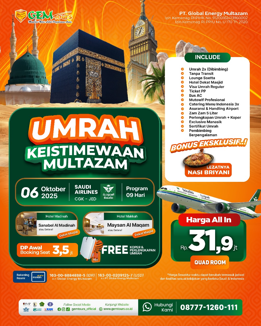06 OKTOBER 2025 "UMRAH KEISTIMEWAAN MULTAZAM"
