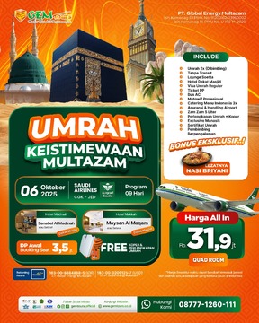 06 OKTOBER 2025 "UMRAH KEISTIMEWAAN MULTAZAM"