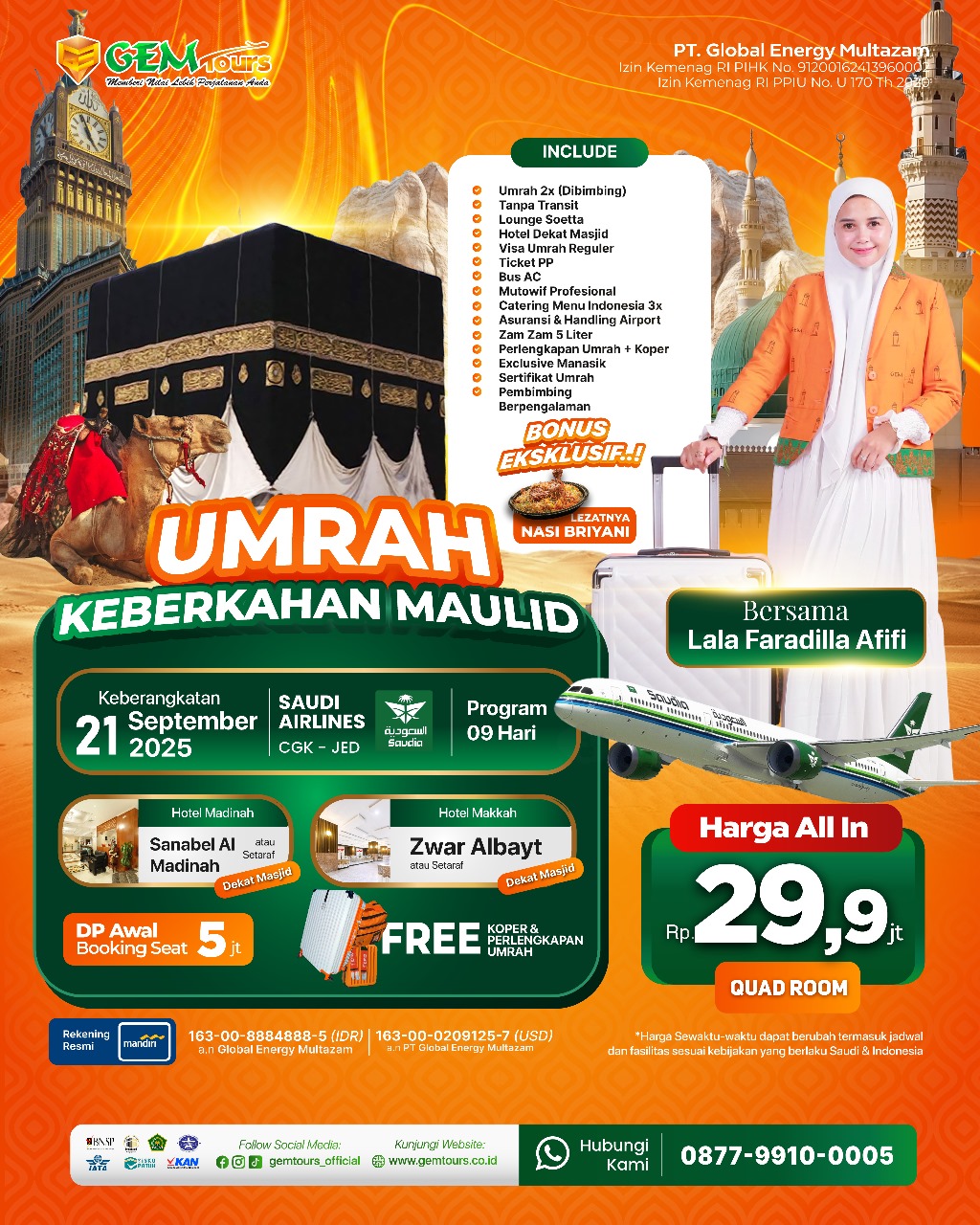 21 SEPTEMBER 2025 " UMRAH MAULID NABI PRIVATE"