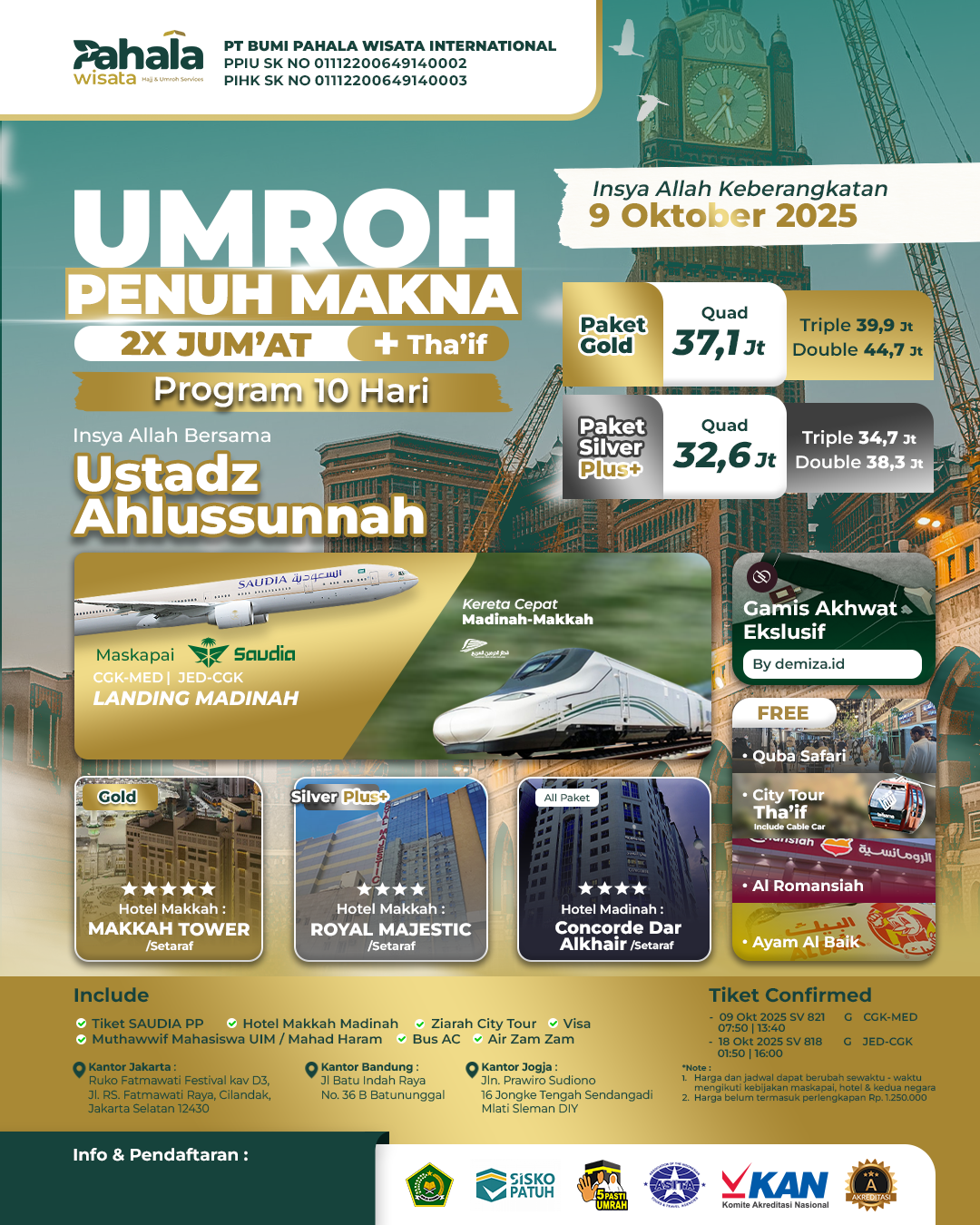 UMROH PENUH MAKNA 2X JUMAT + THAIF (9 Oktober)
