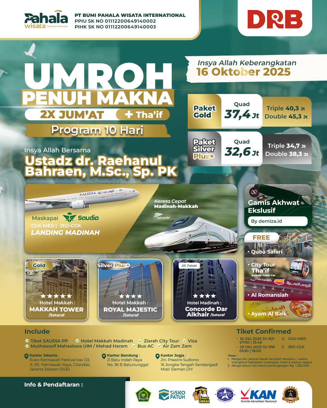 UMROH PENUH MAKNA 2X JUMAT + THAIF (16 Oktober)