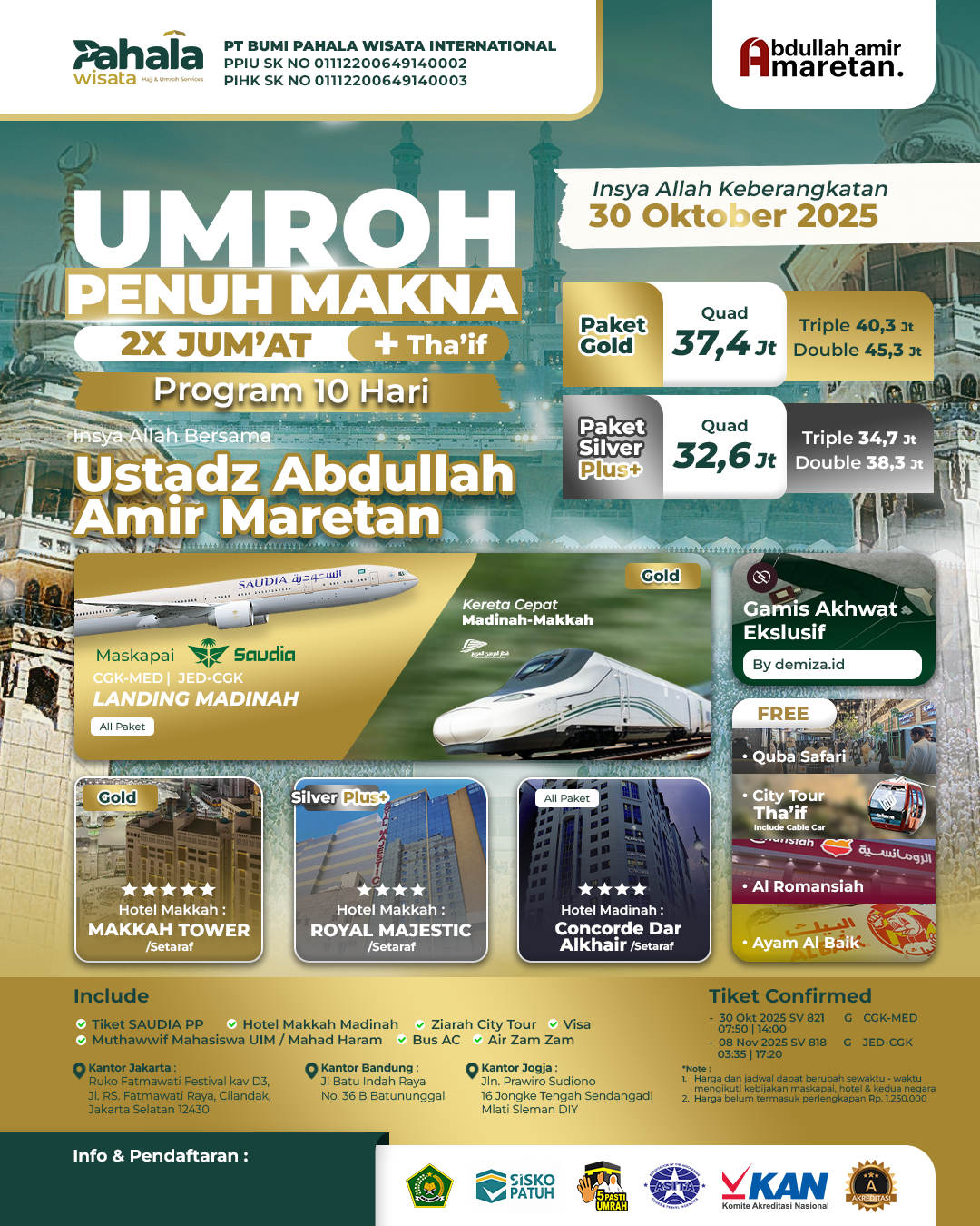 UMROH PENUH MAKNA 2X JUMAT + THAIF (30 Oktober)