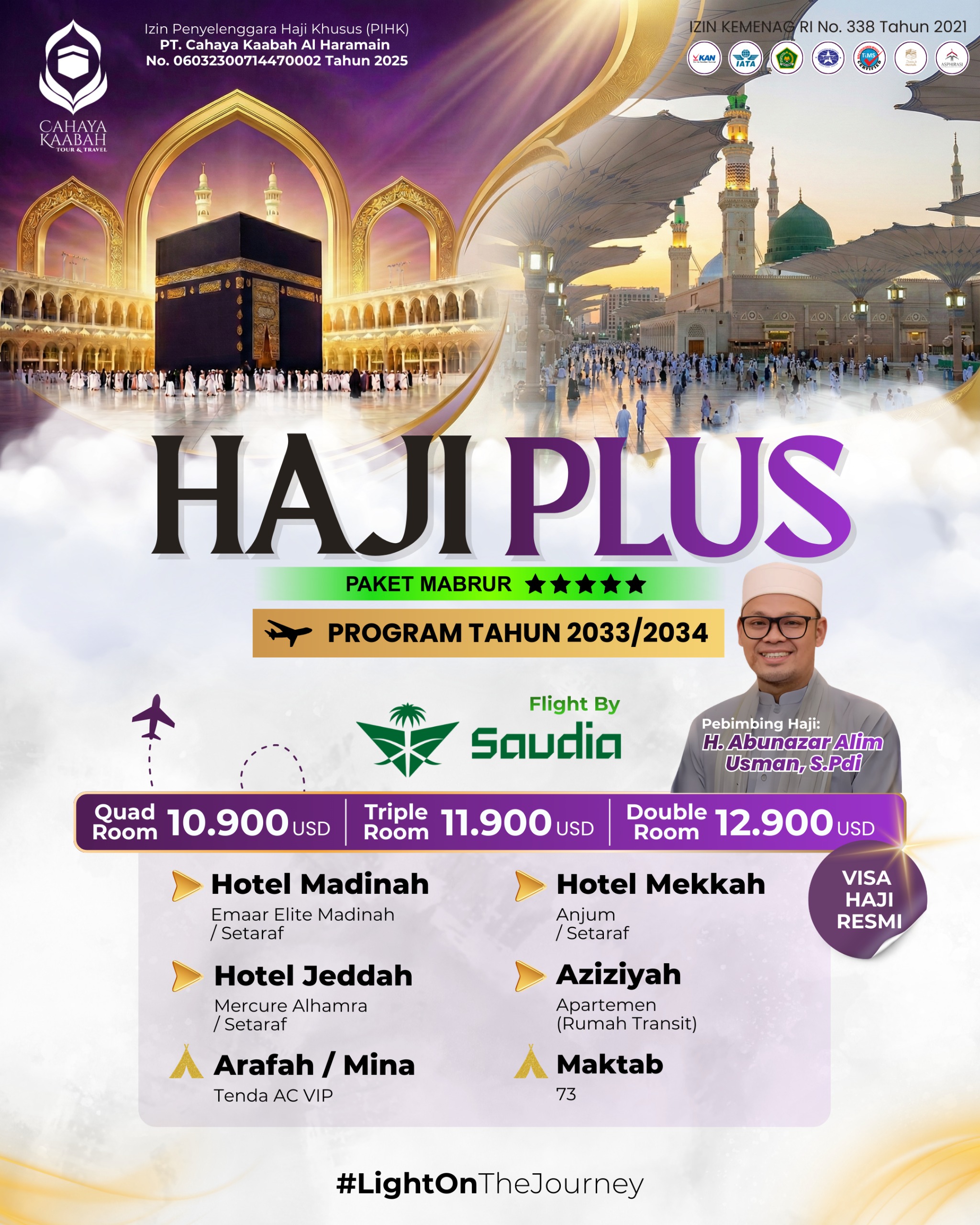 PAKET MABRUR - HAJI KHUSUS RESMI KUOTA KEMENAG 2033/3045