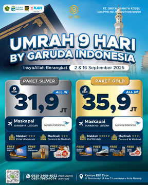 UMRAH 9 HARI BY GARUDA INDONESIA (16 SEPT 2025)