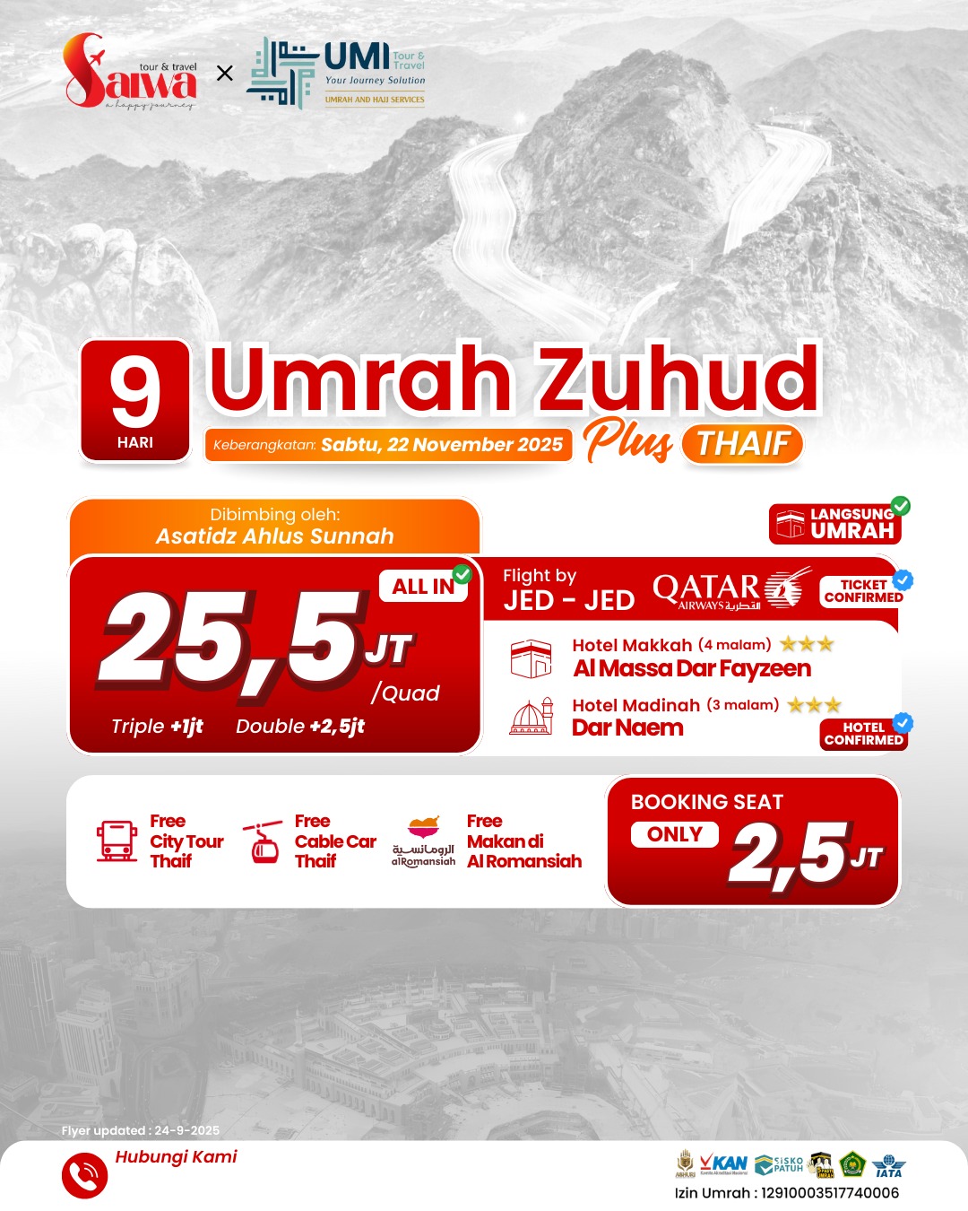 UMRAH ZUHUD PLUS THAIF 22 NOVEMBER 2025