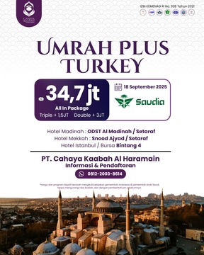 UMROH PLUS TURKI 18 - 28 SEPTEMBER 2025 
