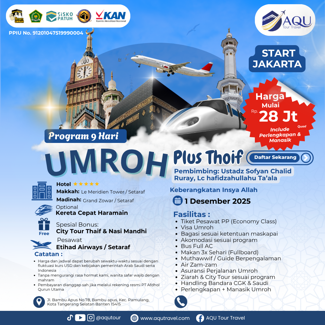 UMROH PLUS THAIF – Awal Desember 2025