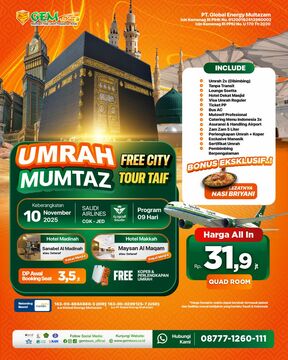 10 NOV 2025 "UMRAH MUMTAZ FREE TAIF"