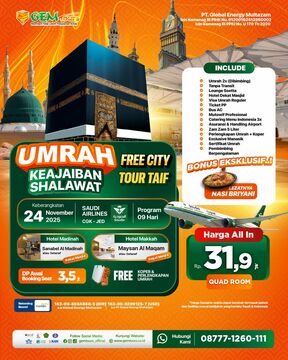 24 NOV 2025 "UMRAH KEAJAIBAN SHOLAWAT FREE TAIF"